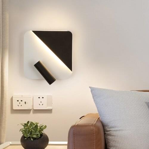 Modern Wall Lamps Living Study Childrens Room Bedside Bedroom Aisle Lights Indoor Lighting Double Switch 350 Degrees Rotatable