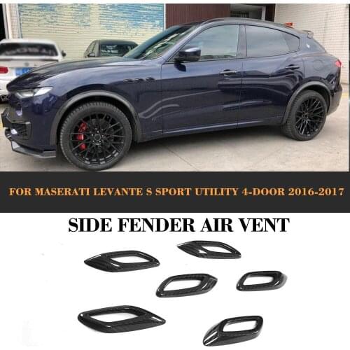 Carbon Fiber side fender racing vent air intake decorative cover for Maserati Levante S Sport Utility 4 Door 2016 2017 6PCS