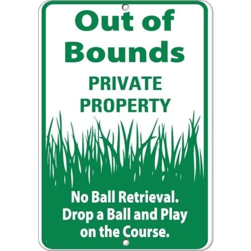 Out of Bounds No Ball Retrieval for Women Retro Metal Tin Sign Plaque Poster Wall Decor Art Shabby Chic Gift