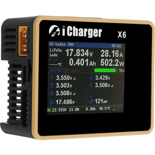 ICharger X6 X8 800W 60A Lipo Battery Balance 30A High charge current Multi RC remote Helicopter charger with LCD screen
