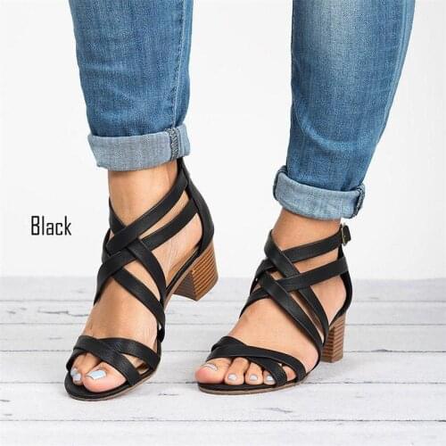 Women Sandals 2021 Fashion Low Heels Sandals for Summer Shoes Woman Casual Block Heel Zapatos Mujer Plus Size 42 Sandale Femme