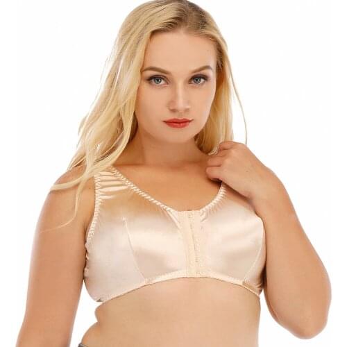 Plus Size Bra Ladies Wire Free Full Cup Minimizer Bra Front Closure Non-padded Big Size 36 38 40 42 44 46 48 B C D DD
