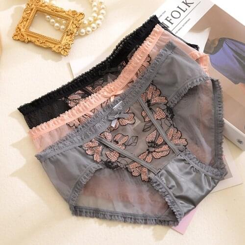 Underwear Women Lace Sexy Temptation Japanese Girls Low Waist Seamless Womens Triangle Pants With Cotton Crotch