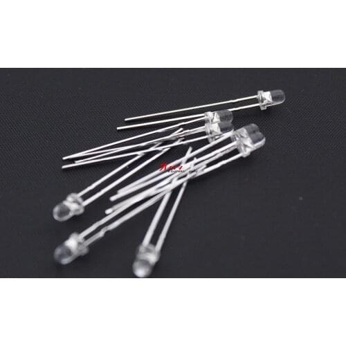 100PCS 3MM phototransistor receiver F3 Transparent white gel receives photosensitive tube diode light LED lamp beads