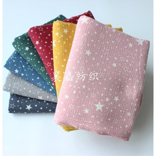 135cmx50cm Cotton cloth double gauze fabric cotton crepe seersucker childrens clothing pants soft and breathable