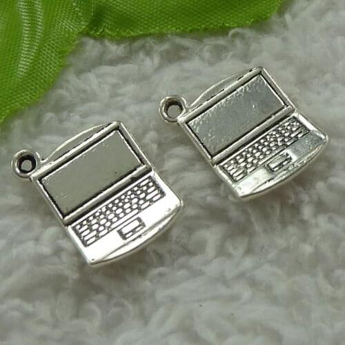 148 pieces antique silver notebook PC charms 22x14mm #3435