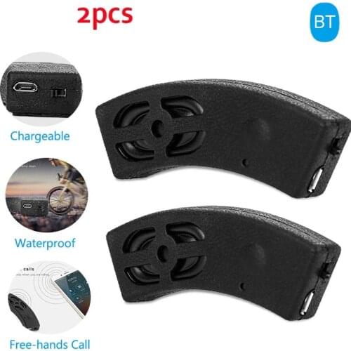 2PCS Bluetooth Motorcycle Speaker Bicycle Motorbike Helmet Wireless Outdoor Riding Stereo Waterproof Boombox Mini Subwoofer