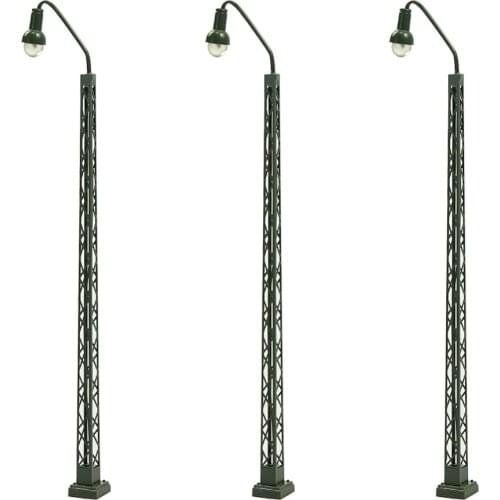 3pcs Model Railway operating lights Lattice Mast lamp Track light HO /TT/ N Scale LQS38-40 LED lights model building kit