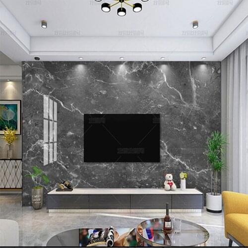 3D dark gray stone large plate stone marble wallpaper living room TV background wall wallpaper mural dining room bedroom