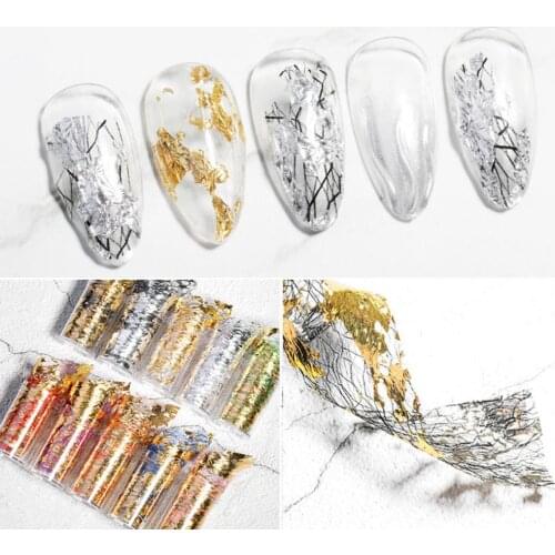 50% Hot Sale Nail Foil Decorative Easy to Stick Multiple Colors Golden Sally Net Manicure Foil for Female