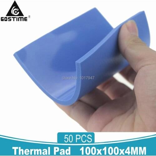 50Pcs Gdstime 4MM Thermal Pad GPU CPU North South Bridge Heatsink Cooling Conductive Silicone Pad 100mm*100mm*4mm