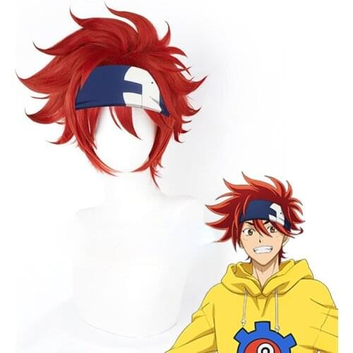 Anime SK8 The Infinity Reki Kyan Cosplay Red Short Heat Resistant Synthetic Hair Halloween Carnival Party Role Play + Wig Cap