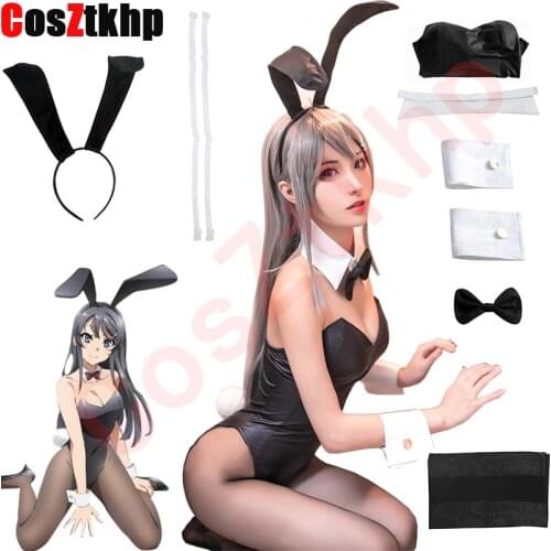 CosZtkhp Anime Sakurajima Mai Cosplay Costume Halloween Women Black Sexy Jumpsuit Rascal Does Not Dream of Bunny Girl Senpai Cos