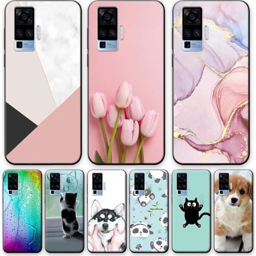 For vivo X50 Pro Case Silicone Phone Cases For vivo X50 Pro Cartoon Cute Flower Back Cover Soft TPU Bumper on Vivo X50Pro Case