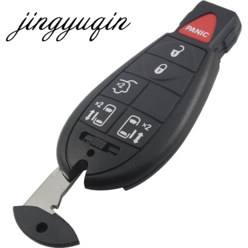 Jingyuqin Smart Fob Remote Transmitter Key Shell for Chrysler Town & Country D-odge Grand Caravan Smart Key Case Fob 6BTN
