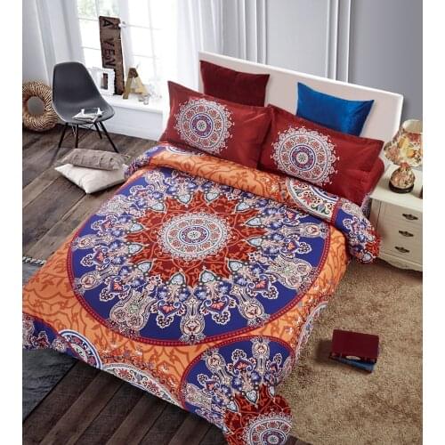 Bohemia Moonlight Bedding Set Blue Nice Gift Plain Twill Home Textiles Queen duvet cover flatsheet pillowcase