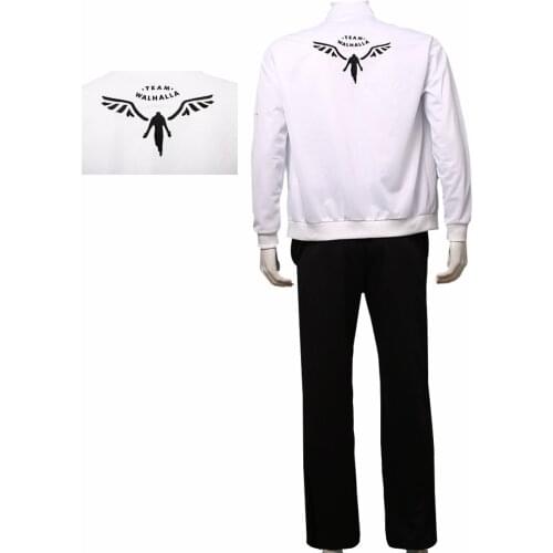 Tokyo Revengers Anime Cosplay Role Men Suit Zip Up Coat And Long Pants Solid White Embroid Leisure Party Set 2021 New