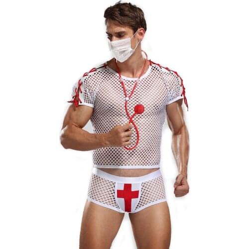 Men Nurse & Doctor Cosplay Costume Halloween Masquerade Male Physician Uniform Doctor Cosplay Costumes