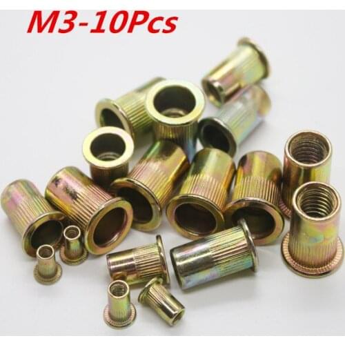 M3 Metric thread Carbon Steel Rivet Nut Rivnut Inserts Nut 10Pcs/Lot Free Shipping