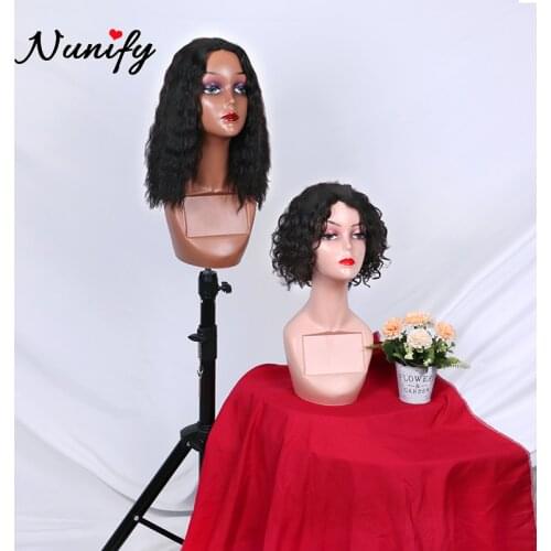 Mannequin Head Wig Display Stand With Full Makeup Brown Skin Color Cosmetology African Training Manikin Head For Hair Styling