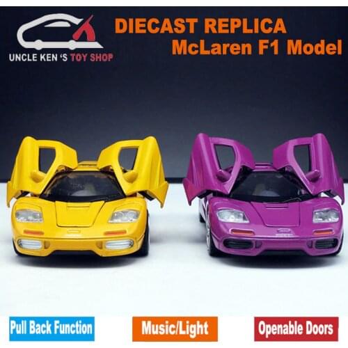 15cm Length Scale McLaren F1 Diecast Model Car, Alloy Toys With Music/Light/Pull Back Function For Children/Kids As Gift