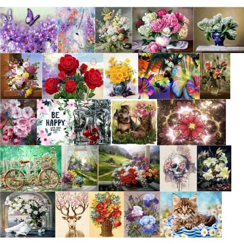 A43814 flower purple cross stitch kit people 18ct 14ct UNprinting11ct count canvas stitches embroidery DIY handmade needlework