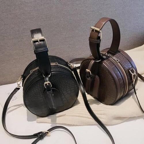 New Product Female Bag 2021 Net Red New Retro Wild Small Round Bag Fashion Crocodile Pattern One-shoulder Messenger Bag