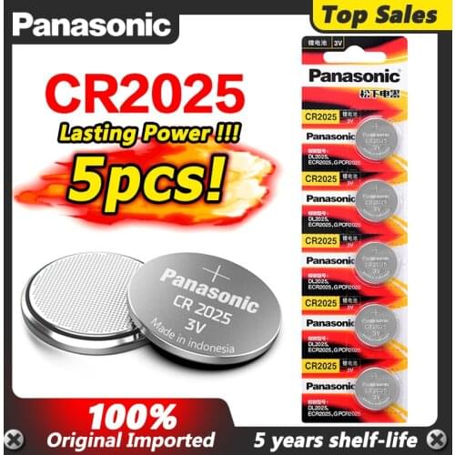 Original PANASONIC 5pcs cr2025 ECR2025 BR2025 DL2025 KCR2025 LM2025 3v button battery coin lithium battery for watch toy toys