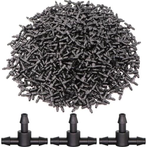 50-1500PCS Plastic Barbed 3-Way TEE Connector for 4/7mm Tubing Watering Pipe Hose Couplings Micro Drip Irrigation Garden Tools