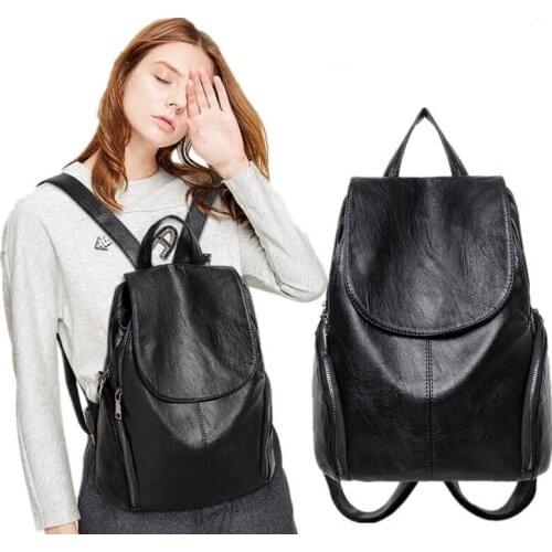 2020 Women Backpack Female PU Leather Womens Backpacks Fashion School Bags Back Pack Travel mochila feminina KJ4451