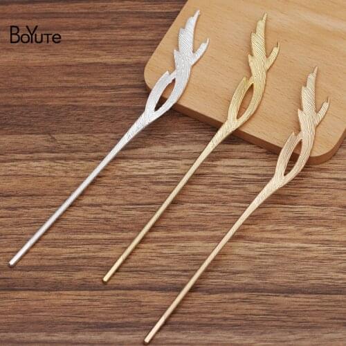 BoYuTe (10 Pieces/Lot) 160*16MM Alloy Hair Stick Materials Factory Supply Handmade DIY Jewelry Accessories Wholesale