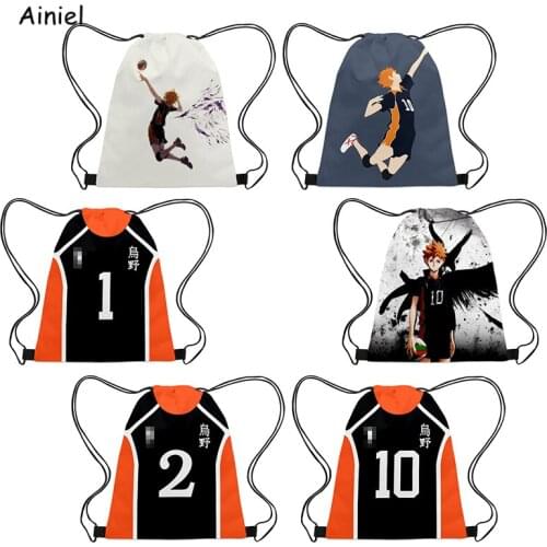 Unisex Haikyuu Bag Storage for Women Volleyball School Kuroo Hinata Shoyo Bunch Bags Drawstring Pocket Bag Waterproof Travel Bag