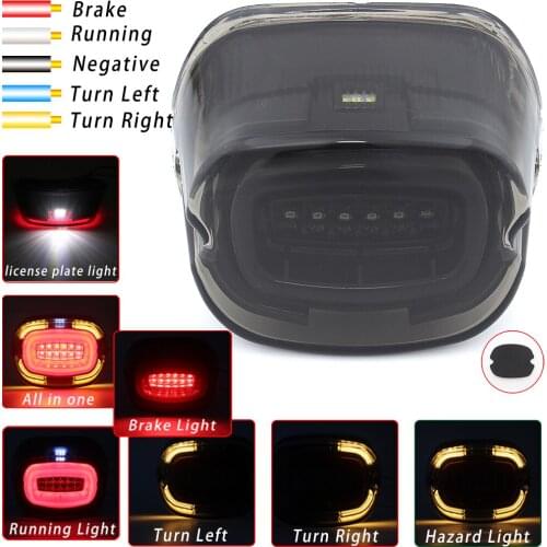 Motorcycle LED Smoke Taillight Brake Stop Light Running Turn Signal Light For Harley Softail Touring XL FXST FLSTF FLSTSB FLHTC