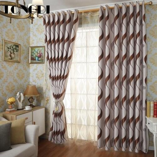TONGDI Blackout Curtain Modern Wavy Striped Thickened Elegant High-grade Decoration For Home Parlour Room Bedroom Living Room