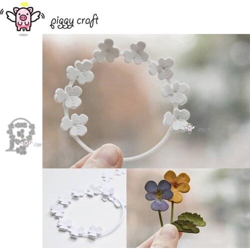 Piggy Craft metal cutting dies cut die mold 2Pcs Flower leaf ring Scrapbook paper craft knife mould blade punch stencils dies