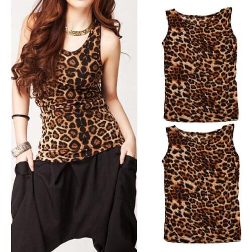 2019 Summer Fashion Women Leopard Vest Top Sleeveless Tank Tops Casual Tanks Clothes