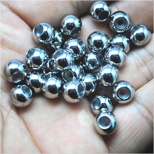 10pcs stainless steel ball with rubber for spacer beads top fashion jewelry accessories 304 stainless steel