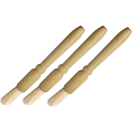 3 Pack Coffee Grinder Cleaning Brush,Wood Handle & Natural Bristles Dusting Brush Accessories for Bean Grain Coffee Tool