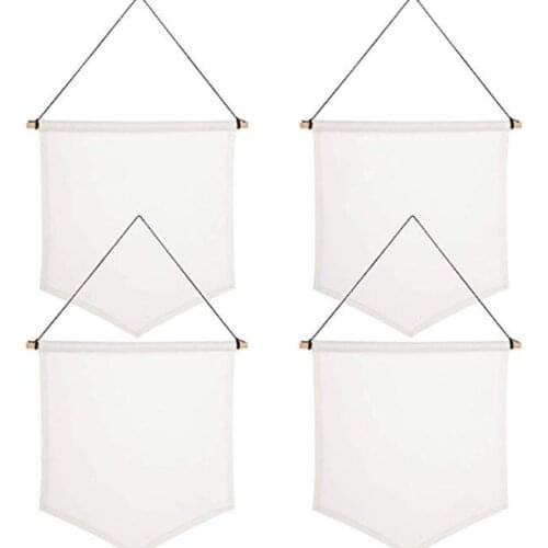 4 pcs Blank Cotton Canvas Banners Enamel Pin Wall Display Banners Wall Display Banne