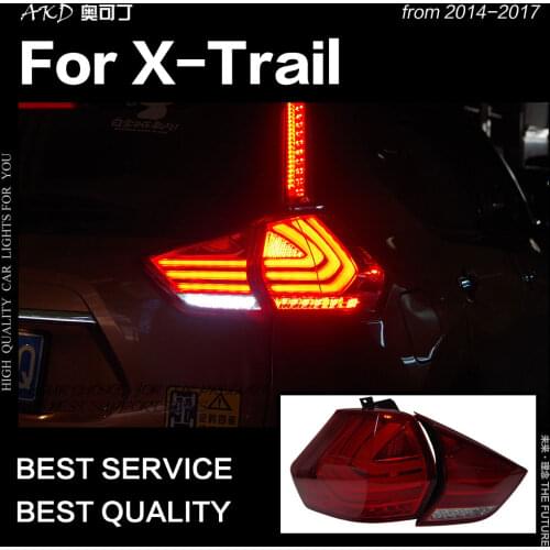 AKD Car Styling for Nissan X-trail Tail Lights 2014-2017 Rouge LED Tail Lamp DRL Signal Brake Reverse auto Accessories