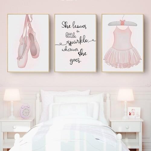 Ballet Shoes Shirt Quote Wall Art Print Posters And Prints Canvas Painting Nursery Room Decor Home Decoretion Pictures