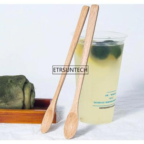 Natural Beech Wooden Spoon for Eating Mixing Stirring Cooking Coffee Demitasse Tea Dessert 20cm