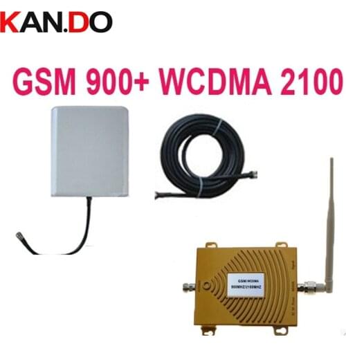 Dual band repeater GSM 900Mhz Booster+3G WCDMA Repeater dual band 3G booster kits w/ cable &antennas,dual band GSM booster
