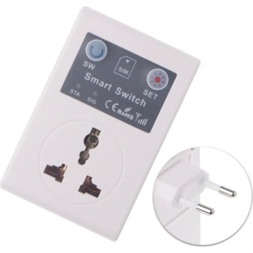 EU/UK 220V Phone RC Remote Wireless Control Smart Switch GSM Socket Power Plug for Home Household Appliance Hot Sale L15