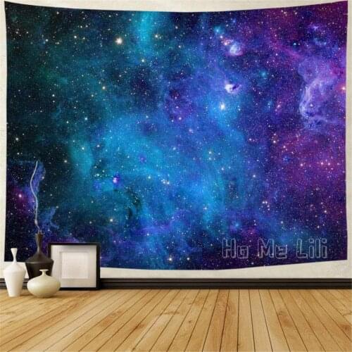 Galaxy Tapestry Blue Starry Sky Universe Space Wall Hanging Psychedelic Mysterious Nebula Stars For Living Room Dorm