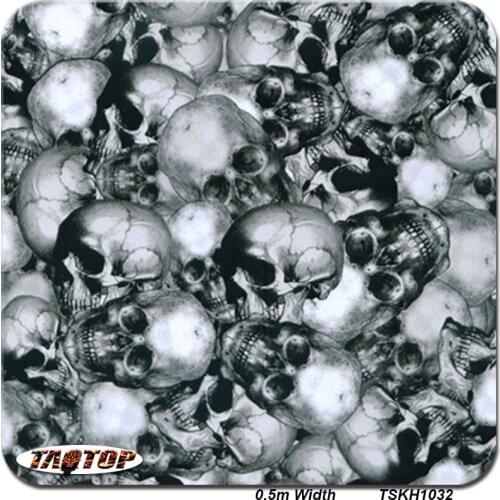 ITAATOP Water Transfer Printing Film- Skulls & Barbwire Width 50cm GWN1032 Film Transfer Hydro Printing Film