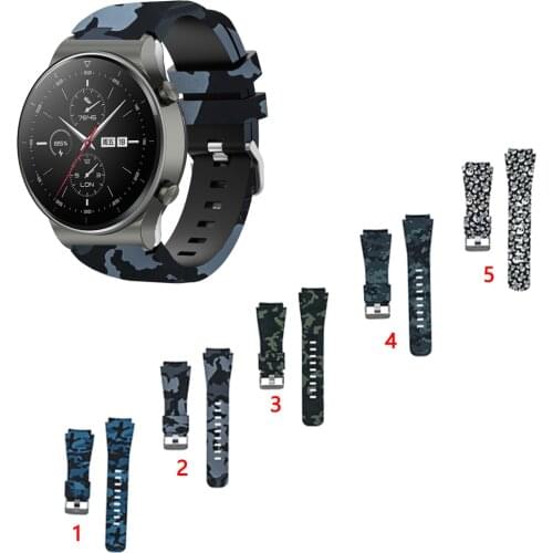 Camo Wrist Silicone Watch Strap Band for Huawei Watch GT 2 2e Pro band for GT2 Pro 22mm strap