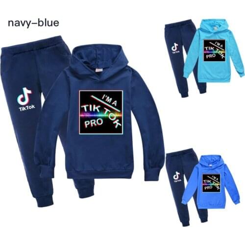 TIK TOK Girls Boys Clothing Sets Spring Kids Cotton Outfits Hoodie+Pants 2pcs Tracksuit Children Clothes Sport Suit