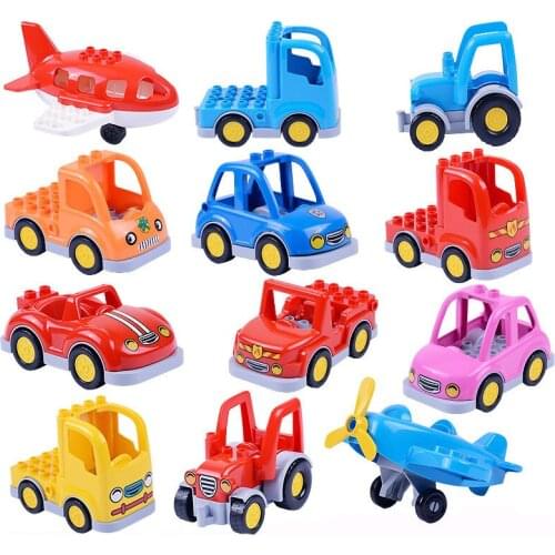 1Pcs Big Size Building Blocks DIY Creative Bricks Cartoon Car Assembled Model Toys Education Toys Gift For Kids Children Baby