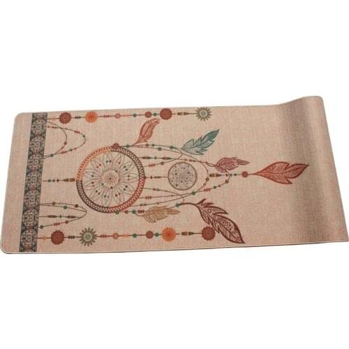 Flax+Natural Rubber yoga mat eco-friendly slip-resistant Hot Yoga best Fitness rubber mat high quality with beautifual pattern